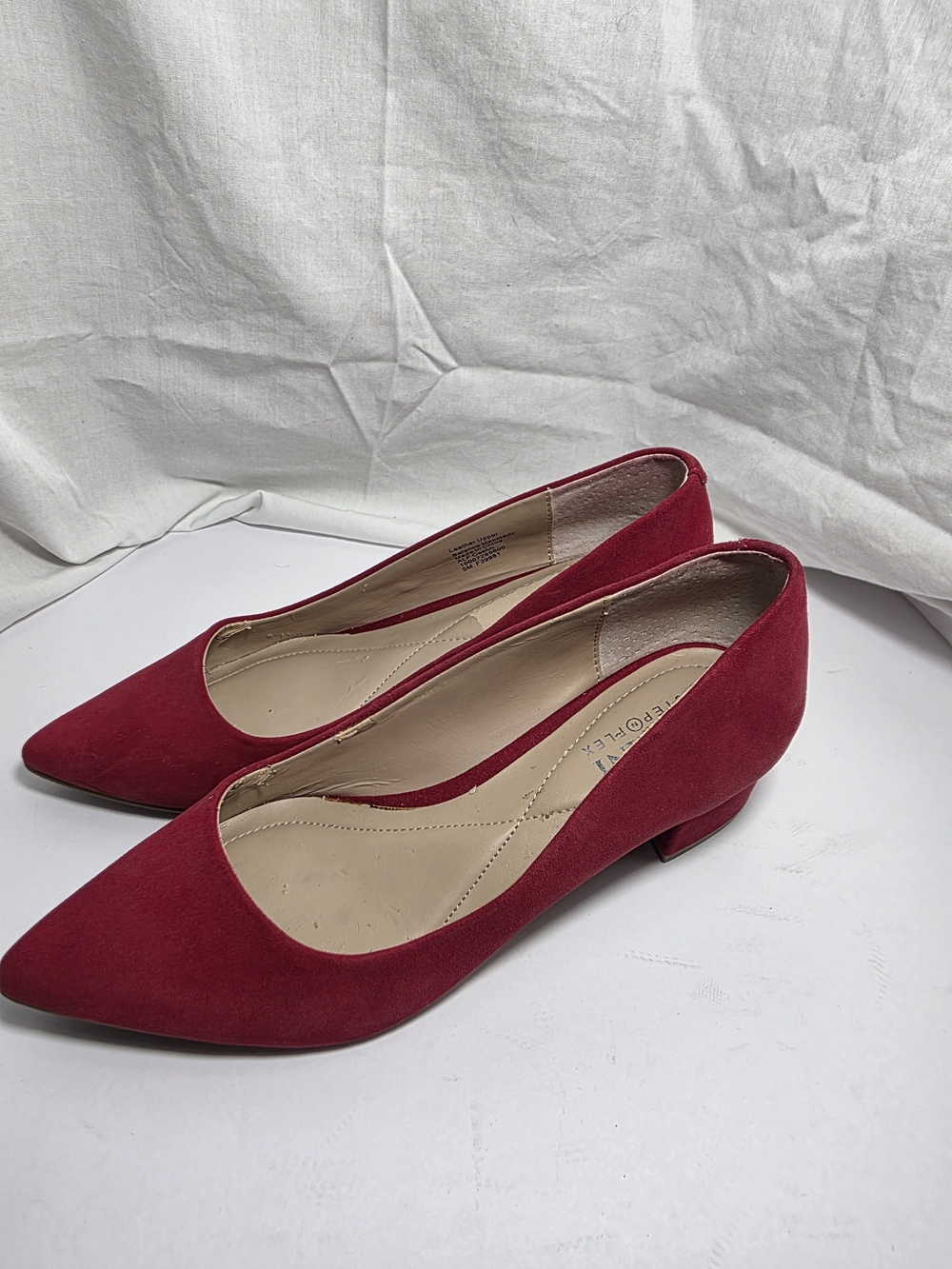 Alfani Burgundy Suede Pointed Low Heel Pumps